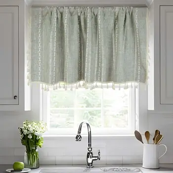 Завеси за кухненски шкаф, декоративни завеси за тоалетна масичка, душ завеса на прозореца с бродерия в американски стил