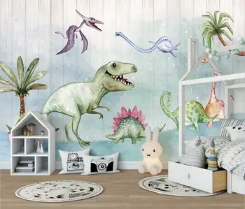 потребителски 3D тапети Снимка на картон с динозавром Стенни картини на детска стая на тапети за хола Телевизор, Разтегателен Начало декор на Фона на живопис