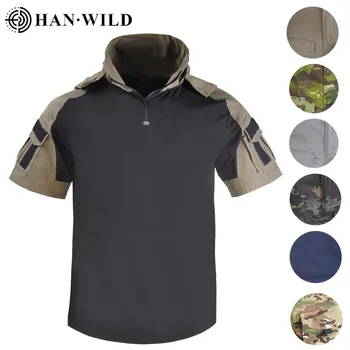 Мъжки t-shirt HAN WILD с качулка, тактическа тениска за сафари, лов, Dr. военни ризи, мъжка тениска за катерене, тениска за къмпинг, туризъм