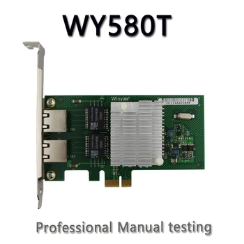 Winyao WY580T PCI-e X1, 2x RJ45 Мрежов адаптер Gigabit Ethernet NIC За Настолен компютър intel82580 I340T2 VLAN Бездисковый Рос