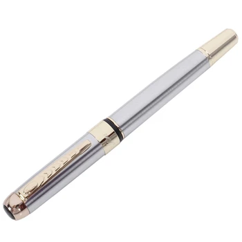 Jinhao 2 бр. писалка с писалка базирани на върха, подарък дръжка за фестивала, бяло злато и черен