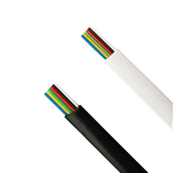 610 метра плоски електрически проводници 20251 28AWG 6 зърна Черен/бял PVC обвивка плосък кабел кабел за телефонен кабел RJ12 Plug 6P6C