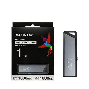 Оригинален ADATA Pendrive USB 3.2 Gen 2 Type C 1 TB 512 GB 256 GB 128 GB USB Флаш памет ELITE UE800 Type-C Със скорост до 1000 МБ/с За PC