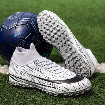 Футболни обувки за момчета, наградата на нескользящие спортни футболни обувки с висок берцем, градинска трева, Футболни маратонки за възрастни, Тенис Soccer Hombre