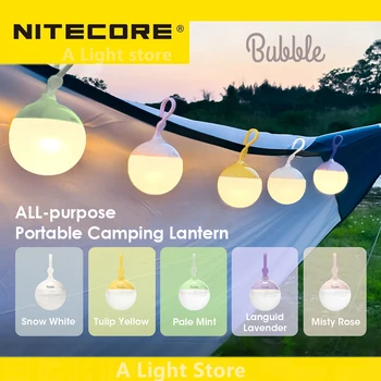 Лампа за Къмпинг NITECORE Bubble, Тенис на нощна светлина за четене, 100 Лумена, Преносими led лампа 
