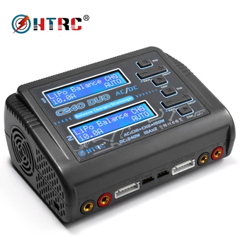 HTRC Lipo Зарядно устройство C240 Duo AC/150 W DC/240 W Двоен 10A Разрядник за LiHV LiFe Lilon NiCd NiMH Pb Зарядно устройство за баланс на заряд на батерията