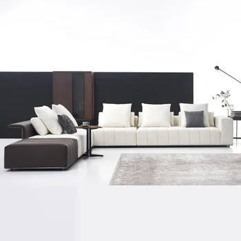 Комплект филтър мека мебел I Shape, 7-местен Начало на модулен ъглов диван от естествена кожа