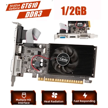 GT610 1/2 GB Графична видео карта PCIE X16 2.0 NVIDIA GeForce GT 610 DDR3 Видео карта VGA HD DVI 64Bit 1800 Mhz GPU GT610
