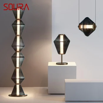 Под лампа SOURA в Скандинавски стил, Минимализъм, Модерна семейна хол, Творчество, led декоративна лампа