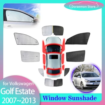 Пълни Седалките Слънчеви Очила за Volkswagen VW Golf MK5 MK6 Вагон 2007 ~ 2013 Задните Стъкла Вятърни Завеси Авто Козирка Мат Аксесоари