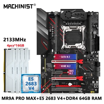 MACHINIST X99 дънна Платка LGA 2011-3 Комплект Xeon E5 2683 V4 процесор на DDR4 оперативна памет в 4 * 16 GB Памет NVME ATX USB3.0 MR9A pro MAX