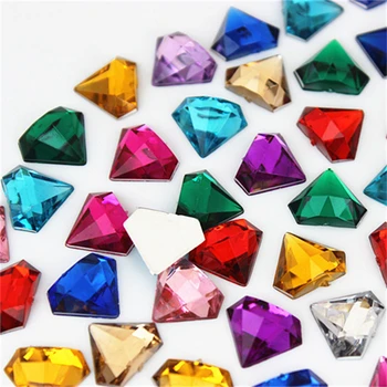 Micui 100шт Акрилни кристали във формата на щит 10 * 12 мм Crystal Flatback Strass Stone за дрехи Dress Занаятите Без дупки MC141