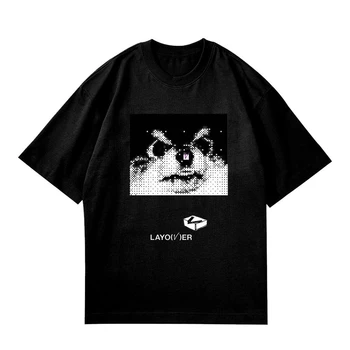 Женска тениска Y2K, Модерен Мъжки Годишният Памук топ в стил Харадзюку, тениска с изображение сладък куче, Унисекс, Ретро, Ежедневни, с къси ръкави