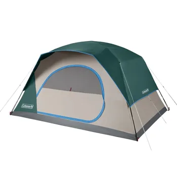 8-местна кемпинговая палатка Coleman Skydome, 1 стая, Зелени палатки за нощуване на открито