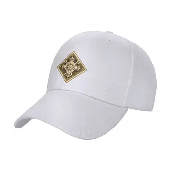 (Бял) House Dimitrescu Герб - Златна шапка, бейзболна шапка, Ню Йорк шапка, дизайнерски шапка, Дамски шапки, мъжки