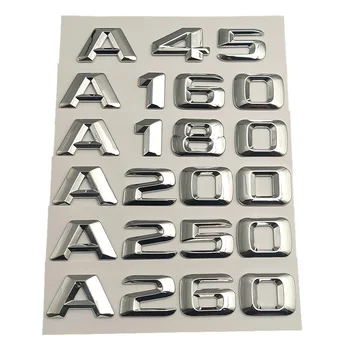 3D ABS Хромирани Букви Икона на Задния Багажник на Колата Стикер Лого Емблема За Mercedes A45 AMG A180 A200 A250 A260 W176 W177 Аксесоари
