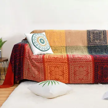 луксозно богемное клетчатое одеало за диван-легло, декоративно одеало, многофункционално завесата в стил Бохо, покривка за дивана, одеало за пикник на открито