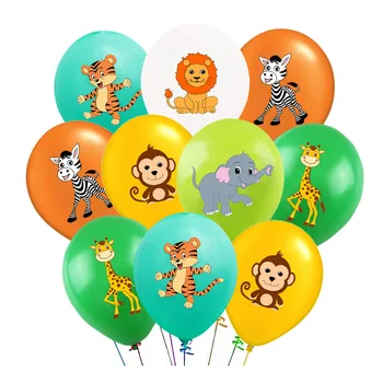 Лятна Джунгла, Дивите животни, Празнични аксесоари, Украси за сватба, рожден Ден, балон, Латексный балон, балон с животни, Детски душ, момче