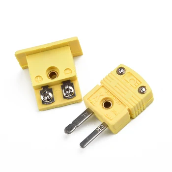 Жълт термопара, конектор за връзка към корпуса, Мини-термометър, Универсален миниатюрен сплав K-тип конектор от найлон