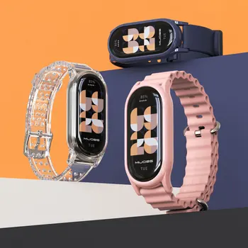 Гривна за Mi Band 8, каишка за Xiaomi Smart Band 8, водоустойчив умни часовници, смяна на силиконови часовници за Xiaomi Miband 8 Correa