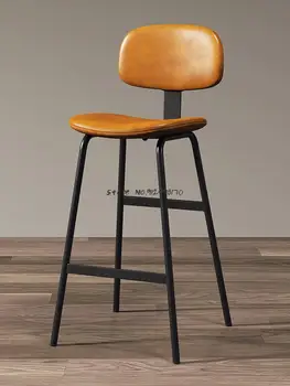 Скандинавските съвременни Леки Луксозни бар столове С един прост стол, Високи столове за рецепцията, Столове за дома от желязо